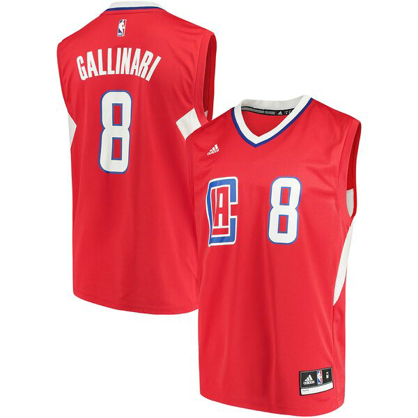 Camiseta Danilo Gallinari 8 Los Angeles Clippers adidas Road Replica Rojo Hombre